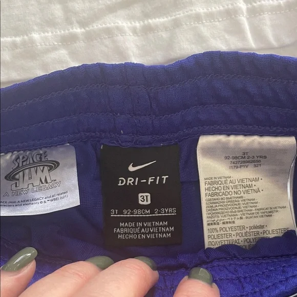 Nike White Tune Squad Tee with Royal Purple Mesh Shorts - Picture 6 of 9